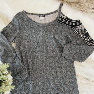 Venus Cold Shoulder Beaded Sweatshirt
